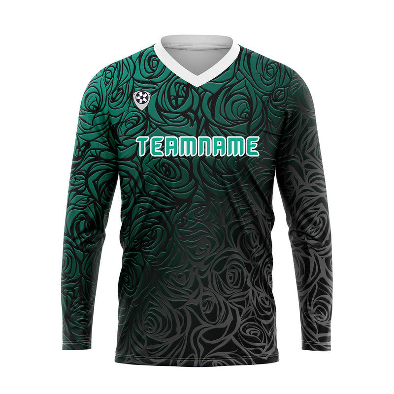 Custom Blue Green Basketball Soccer Football Shooting Long T-Shirt for Adults and Kids