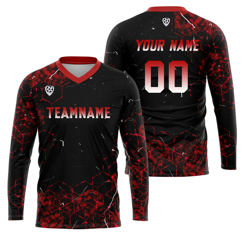 Custom Red Basketball Soccer Football Shooting Long T-Shirt for Adults and Kids