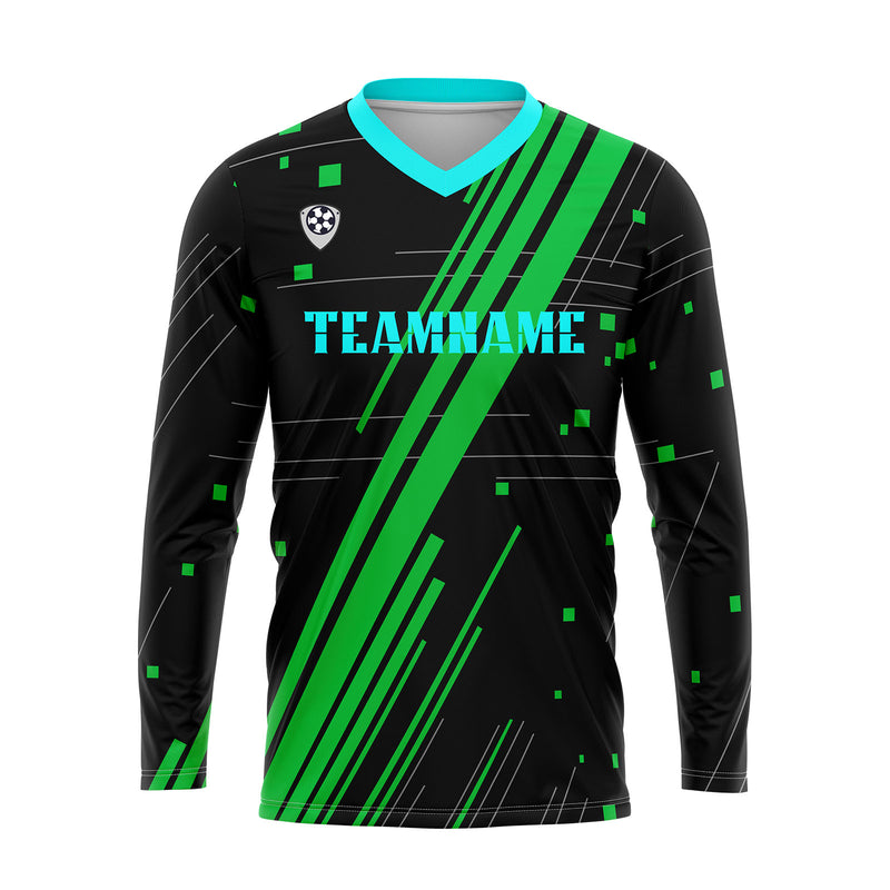 Custom Green Cyan Basketball Soccer Football Shooting Long T-Shirt for Adults and Kids