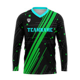 Custom Green Cyan Basketball Soccer Football Shooting Long T-Shirt for Adults and Kids