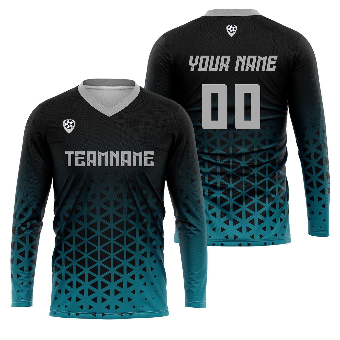 Custom Blue Gray Basketball Soccer Football Shooting Long T-Shirt for Adults and Kids enthsush