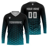 Custom Blue Gray Basketball Soccer Football Shooting Long T-Shirt for Adults and Kids