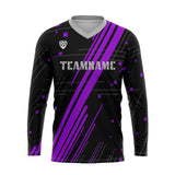 Custom Purple Gray Basketball Soccer Football Shooting Long T-Shirt for Adults and Kids