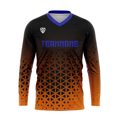 Custom Orange Blue Basketball Soccer Football Shooting Long T-Shirt for Adults and Kids enthsush