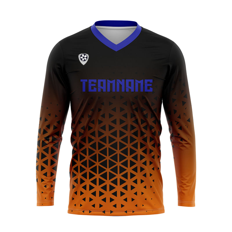 Custom Orange Blue Basketball Soccer Football Shooting Long T-Shirt for Adults and Kids