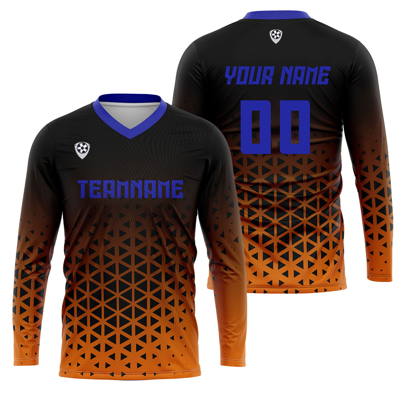 Custom Orange Blue Basketball Soccer Football Shooting Long T-Shirt for Adults and Kids enthsush