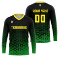 Custom Green Yellow Basketball Soccer Football Shooting Long T-Shirt for Adults and Kids enthsush