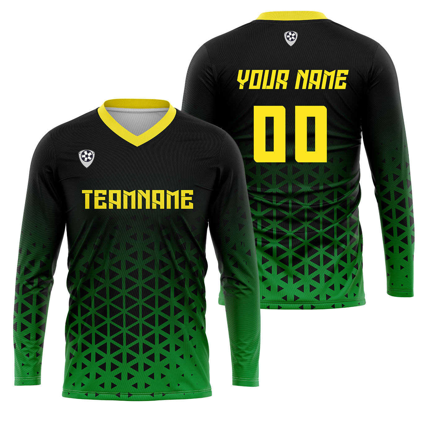 Custom Green Yellow Basketball Soccer Football Shooting Long T-Shirt for Adults and Kids enthsush