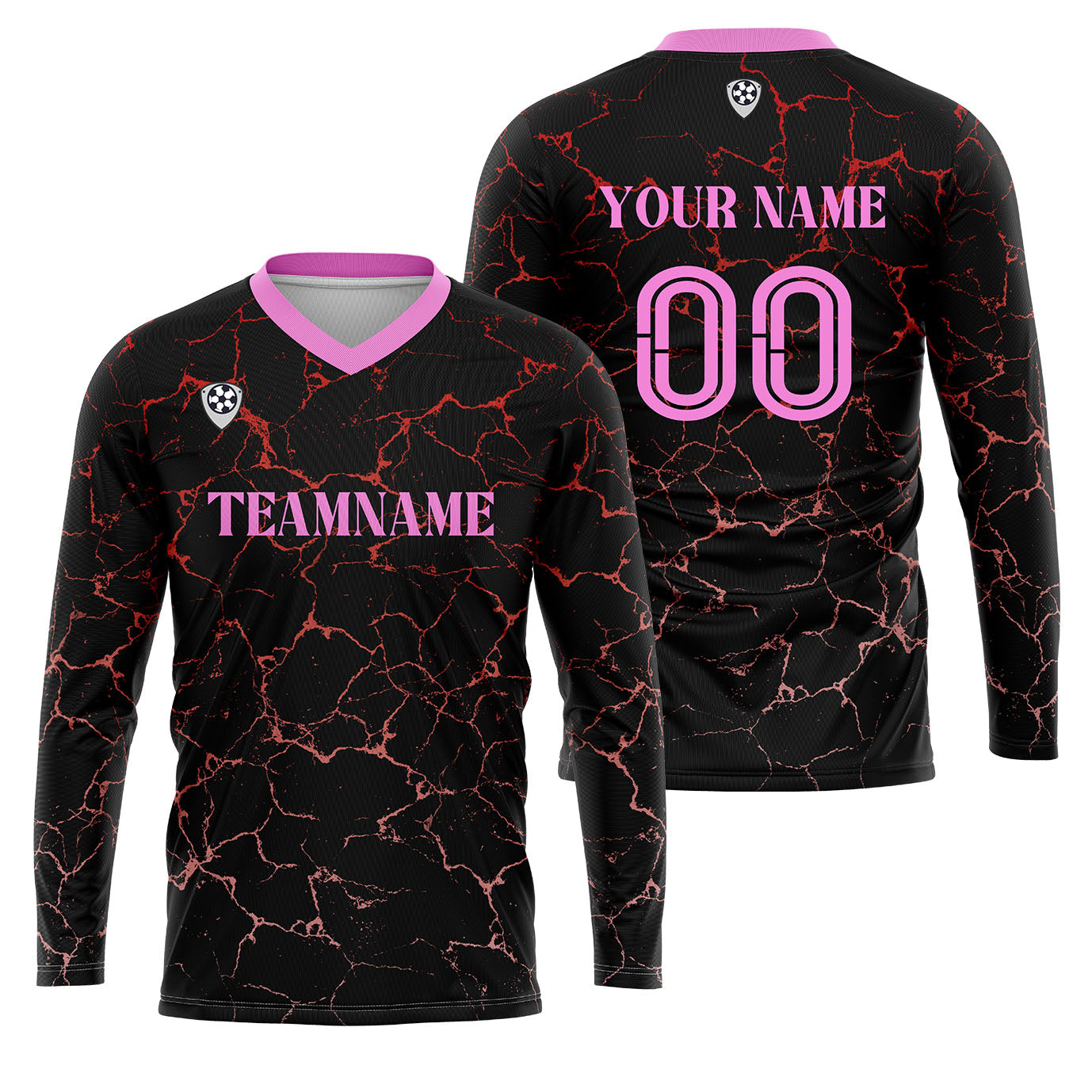 Custom Black Pink Basketball Soccer Football Shooting Long T-Shirt for Adults and Kids enthsush