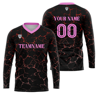 Custom Black Pink Basketball Soccer Football Shooting Long T-Shirt for Adults and Kids enthsush