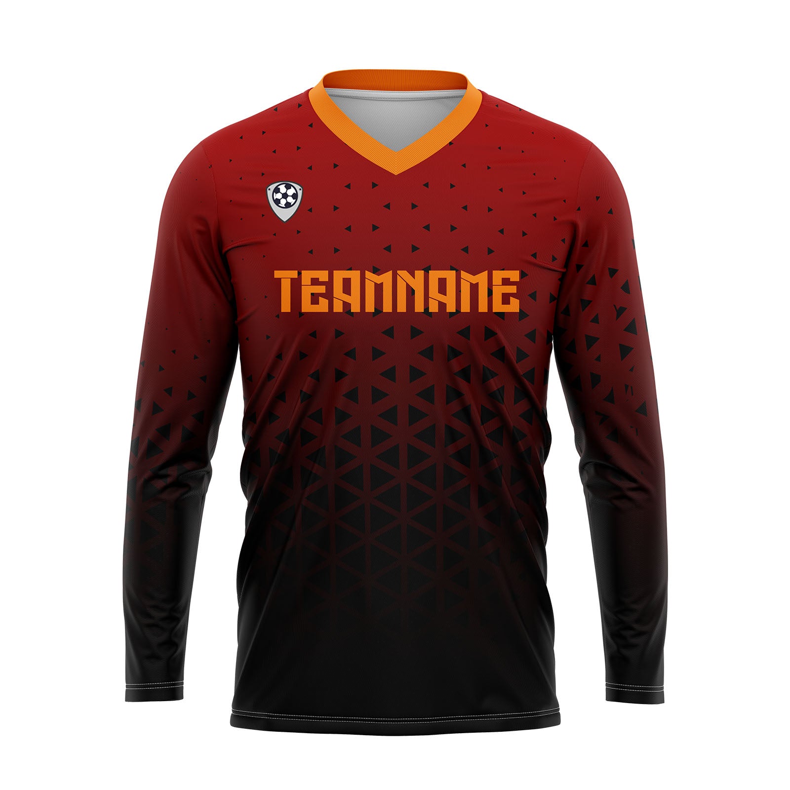 Custom Red Orange Basketball Soccer Football Shooting Long T-Shirt for Adults and Kids enthsush