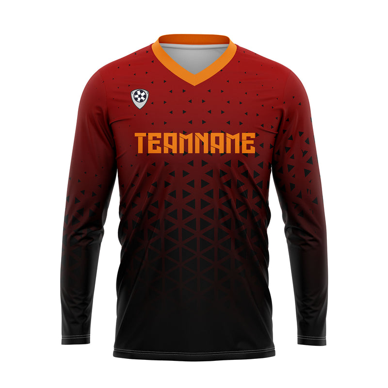 Custom Red Orange Basketball Soccer Football Shooting Long T-Shirt for Adults and Kids