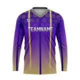 Custom Purple Gray Basketball Soccer Football Shooting Long T-Shirt for Adults and Kids