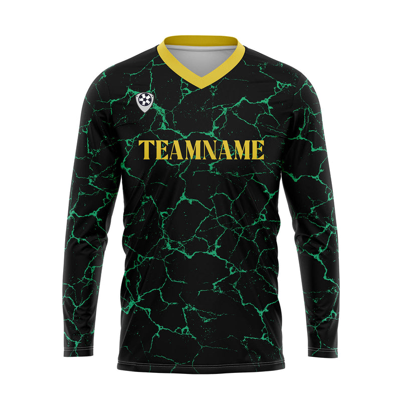 Custom Black Lemon Yellow Basketball Soccer Football Shooting Long T-Shirt for Adults and Kids