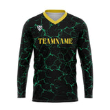 Custom Black Lemon Yellow Basketball Soccer Football Shooting Long T-Shirt for Adults and Kids