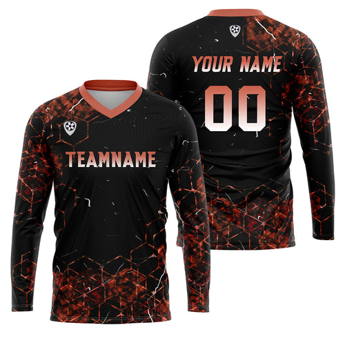 Custom  Orange Basketball Soccer Football Shooting Long T-Shirt for Adults and Kids enthsush