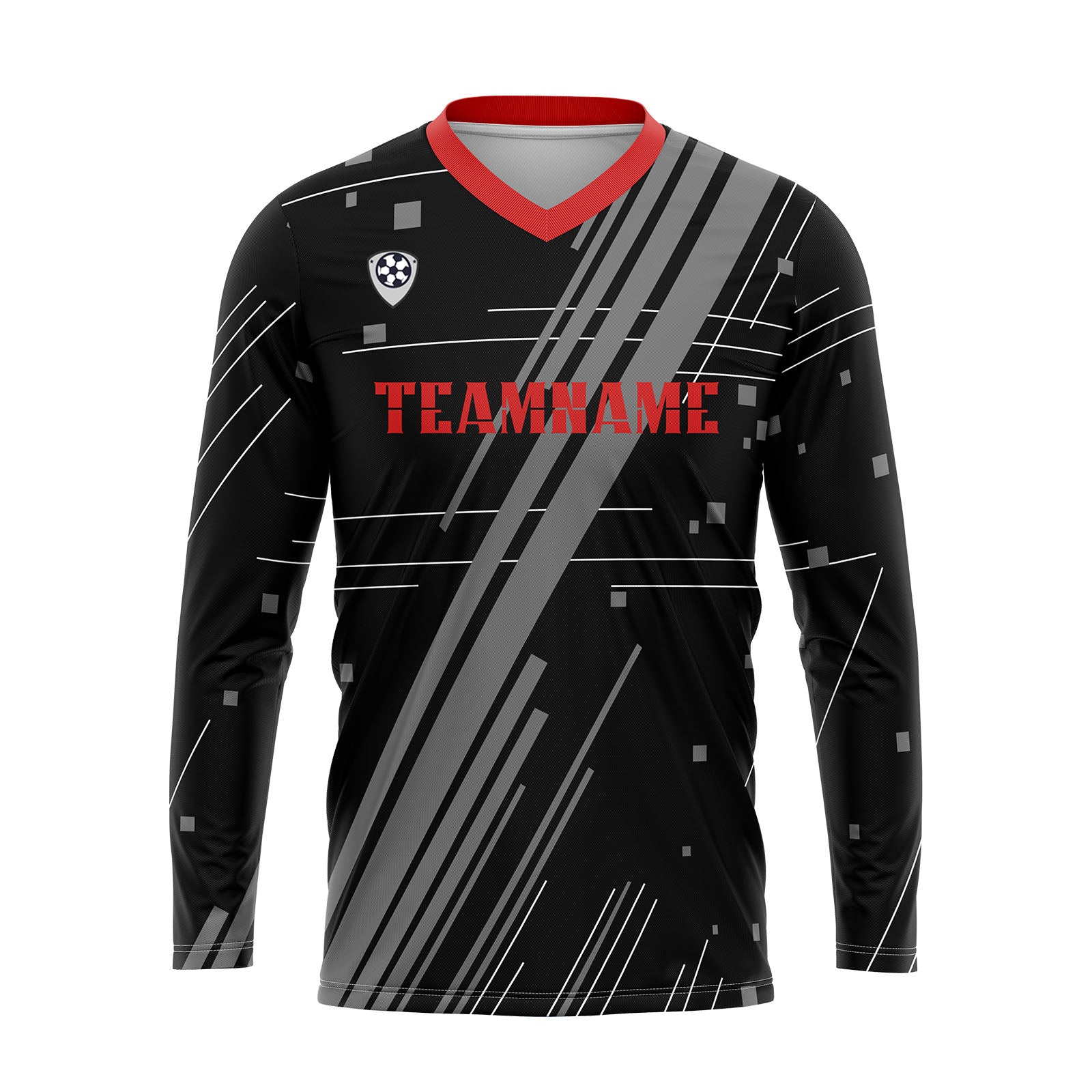Custom Gray Red Basketball Soccer Football Shooting Long T-Shirt for Adults and Kids enthsush