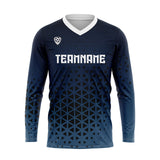 Custom Blue White Basketball Soccer Football Shooting Long T-Shirt for Adults and Kids