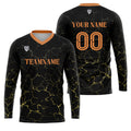 Custom Black Orange Basketball Soccer Football Shooting Long T-Shirt for Adults and Kids enthsush