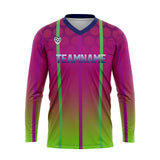 Custom Green Purple Basketball Soccer Football Shooting Long T-Shirt for Adults and Kids