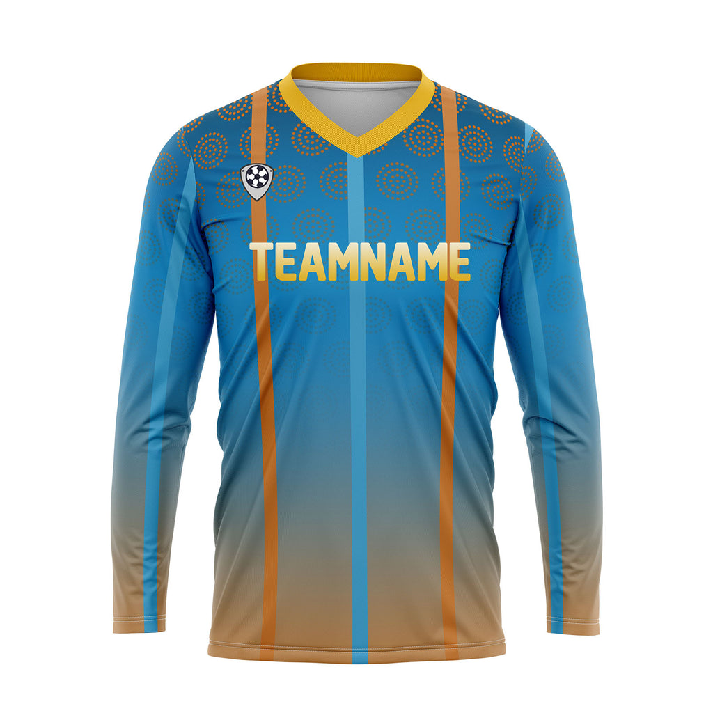 Custom Blue Orange Basketball Soccer Football Shooting Long T-Shirt for Adults and Kids enthsush