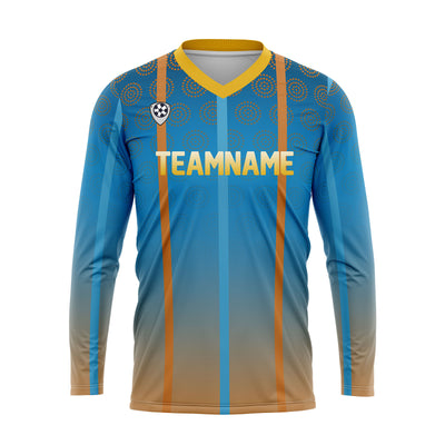 Custom Blue Orange Basketball Soccer Football Shooting Long T-Shirt for Adults and Kids enthsush