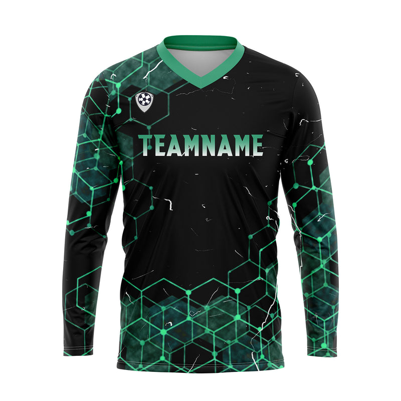 Custom Blue Green Basketball Soccer Football Shooting Long T-Shirt for Adults and Kids