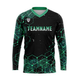 Custom Blue Green Basketball Soccer Football Shooting Long T-Shirt for Adults and Kids