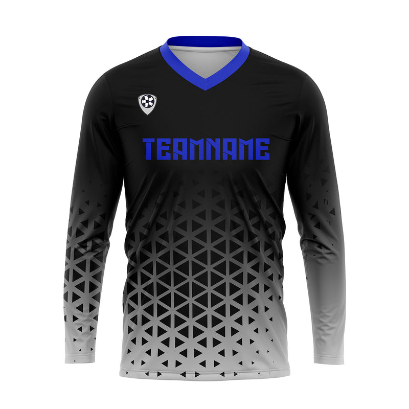 Custom Gray Blue Basketball Soccer Football Shooting Long T-Shirt for Adults and Kids