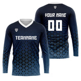 Custom Blue White Basketball Soccer Football Shooting Long T-Shirt for Adults and Kids