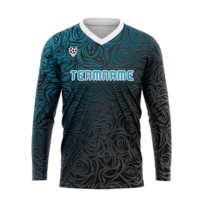 Custom Blue Basketball Soccer Football Shooting Long T-Shirt for Adults and Kids