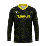 Custom Green Yellow Basketball Soccer Football Shooting Long T-Shirt for Adults and Kids