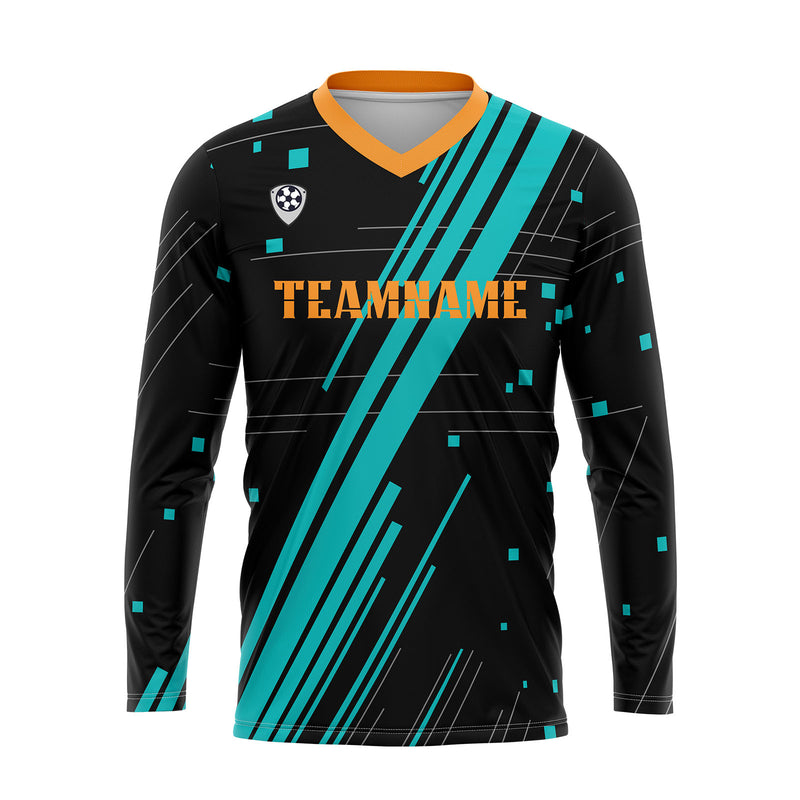 Custom Blue Orange Basketball Soccer Football Shooting Long T-Shirt for Adults and Kids