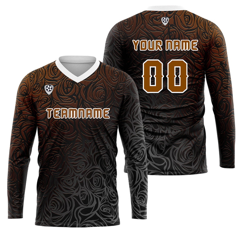 Custom Brown Basketball Soccer Football Shooting Long T-Shirt for Adults and Kids