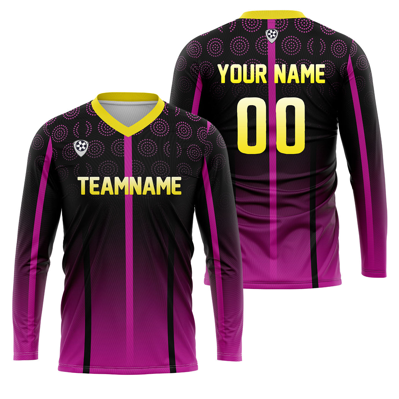 Custom Black Purple Yellow Basketball Soccer Football Shooting Long T-Shirt for Adults and Kids enthsush