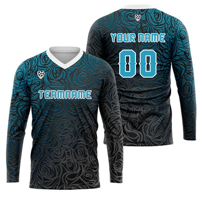 Custom Blue Basketball Soccer Football Shooting Long T-Shirt for Adults and Kids enthsush