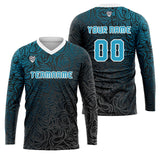 Custom Blue Basketball Soccer Football Shooting Long T-Shirt for Adults and Kids