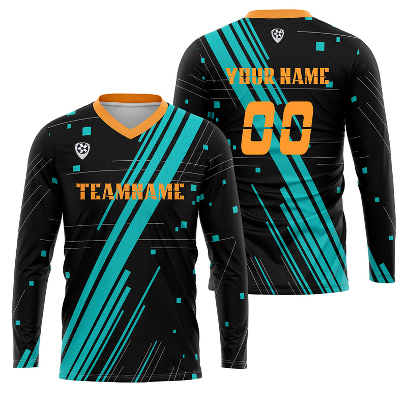 Custom Blue Orange Basketball Soccer Football Shooting Long T-Shirt for Adults and Kids