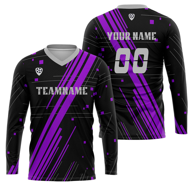 Custom Purple Gray Basketball Soccer Football Shooting Long T-Shirt for Adults and Kids