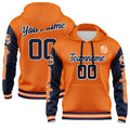 Custom Navy Orange Sweatshirt Hoodie For Men Women Girl Boy Print Your Logo Name Number enthsush