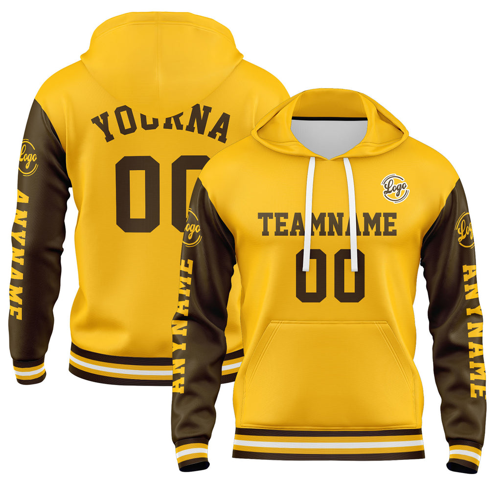 Custom Brown Yellow Sweatshirt Hoodie For Men Women Girl Boy Print Your Logo Name Number enthsush