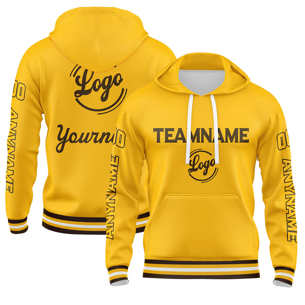 Custom Brown Yellow Sweatshirt Hoodie For Men Women Girl Boy Print Your Logo Name Number enthsush