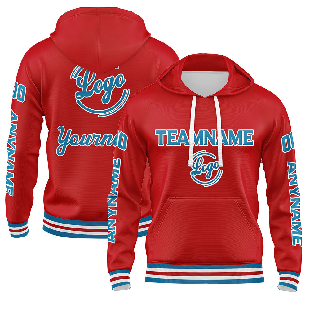 Custom Blue Red Sweatshirt Hoodie For Men Women Girl Boy Print Your Logo Name Number enthsush
