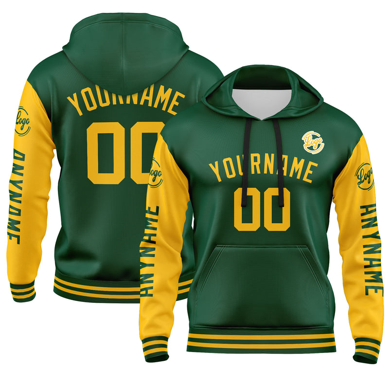 Custom Green Yellow Sweatshirt Hoodie For Men Women Girl Boy Print Your Logo Name Number