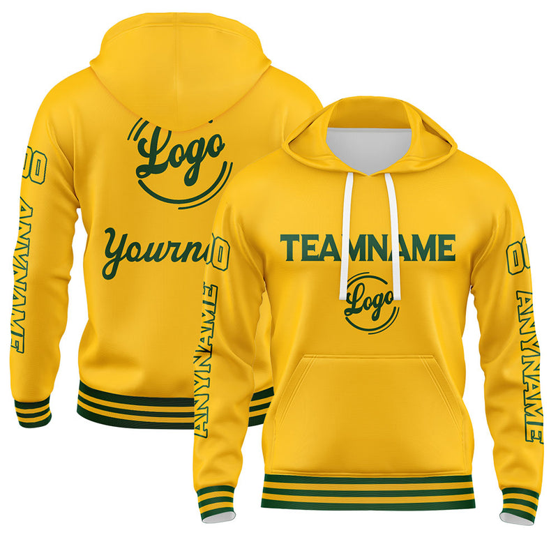 Custom Green Yellow Sweatshirt Hoodie For Men Women Girl Boy Print Your Logo Name Number