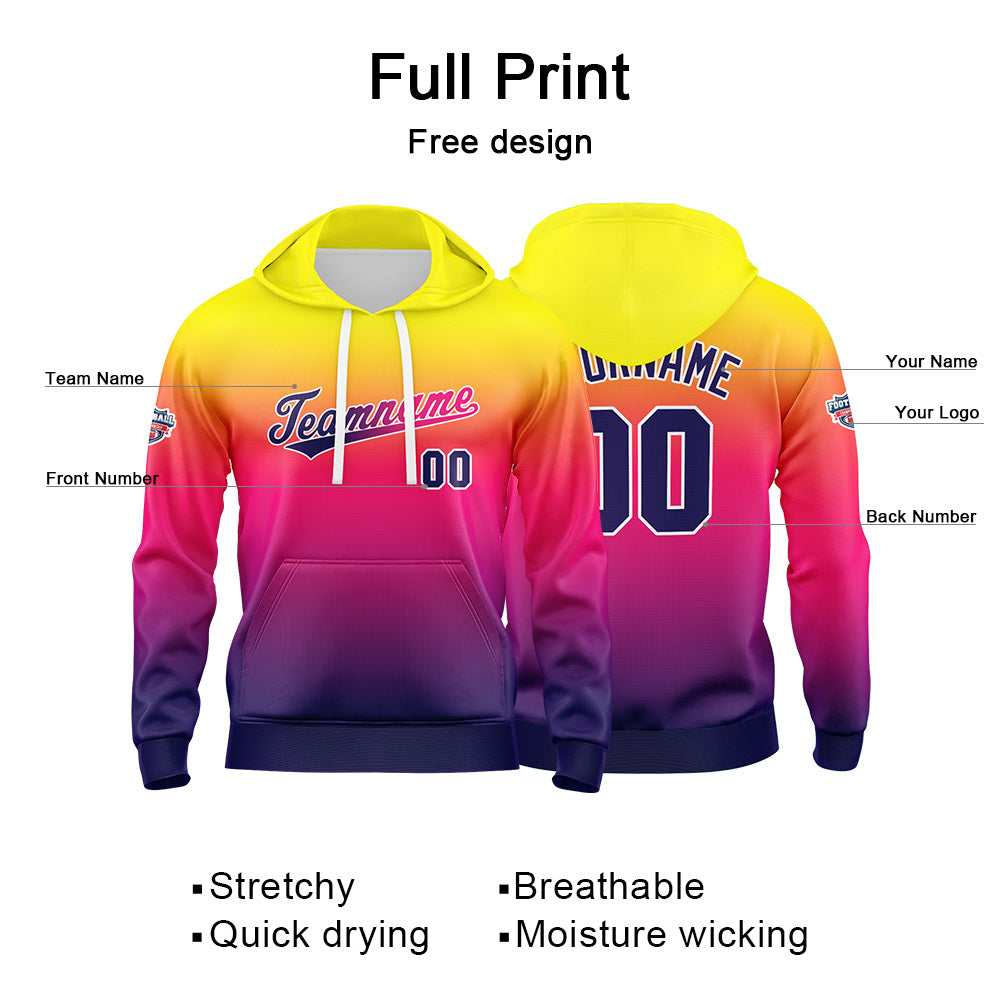 Custom Gradient Hoodie For Man Woman Girl Boy Print Your Logo Name Number Powder Purple enthsush