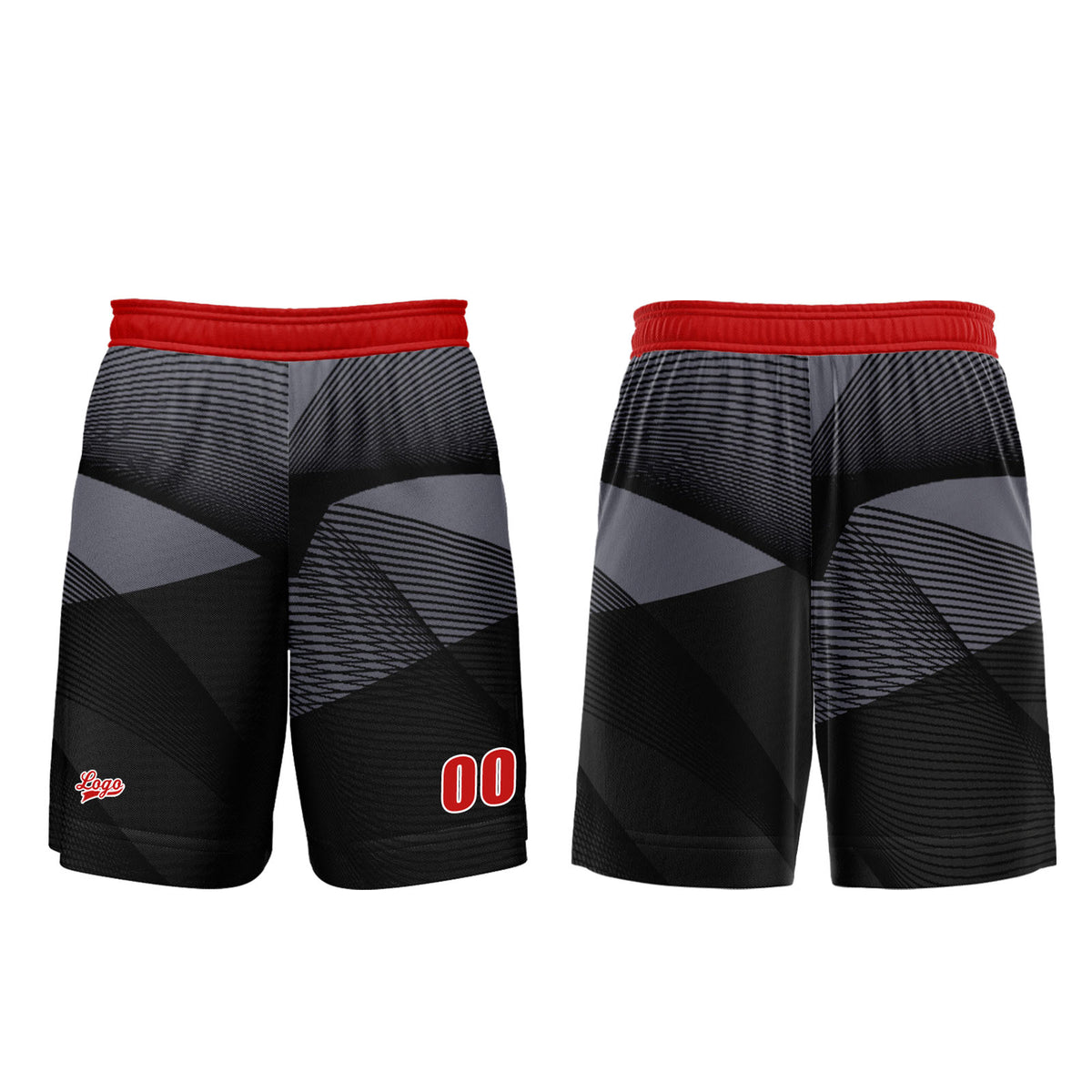 Custom Black Red Basketball Jersey Uniform Suit Printed Your Logo Name Number enthsush