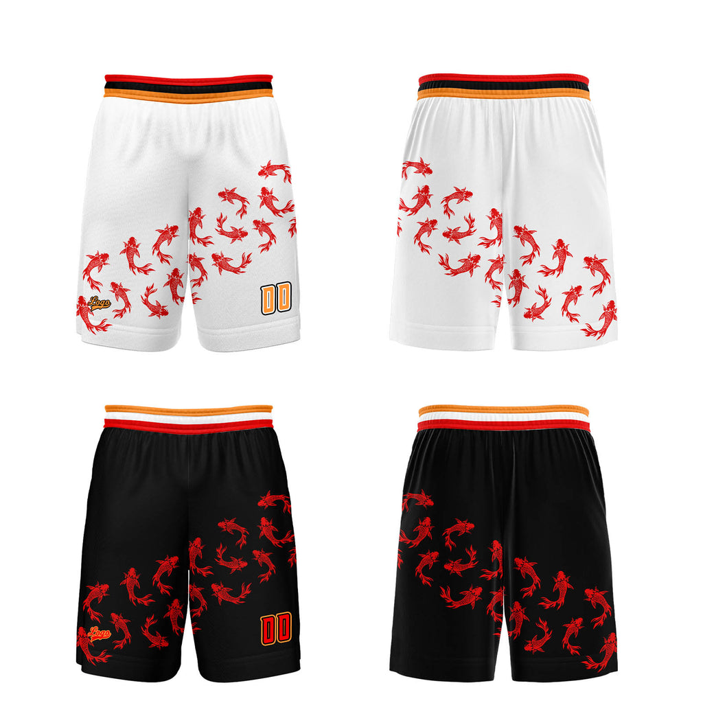 Custom Black White Reversible Basketball Suit for Adults and Kids Personalized Jersey enthsush