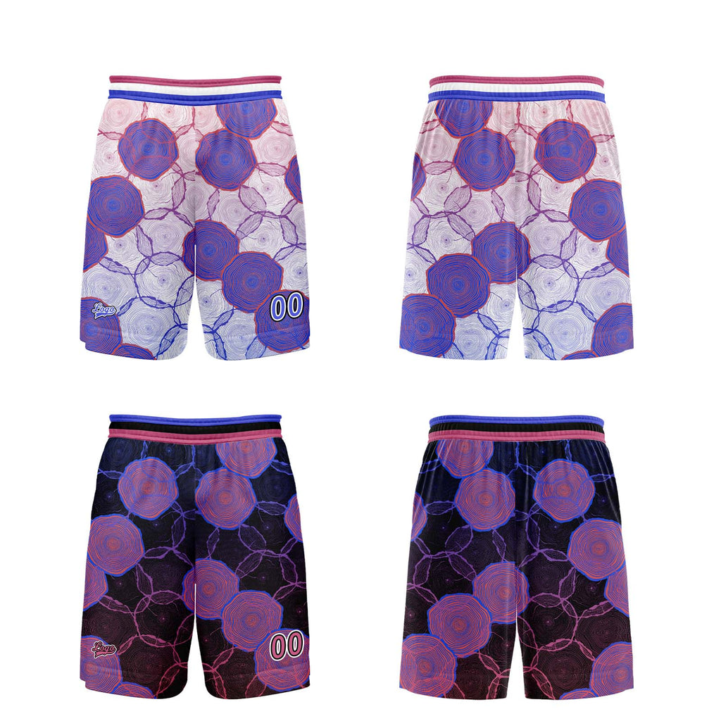 Custom Blue Purple Reversible Basketball Suit for Adults and Kids Personalized Jersey enthsush