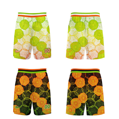 Custom Green Orange Reversible Basketball Suit for Adults and Kids Personalized Jersey enthsush